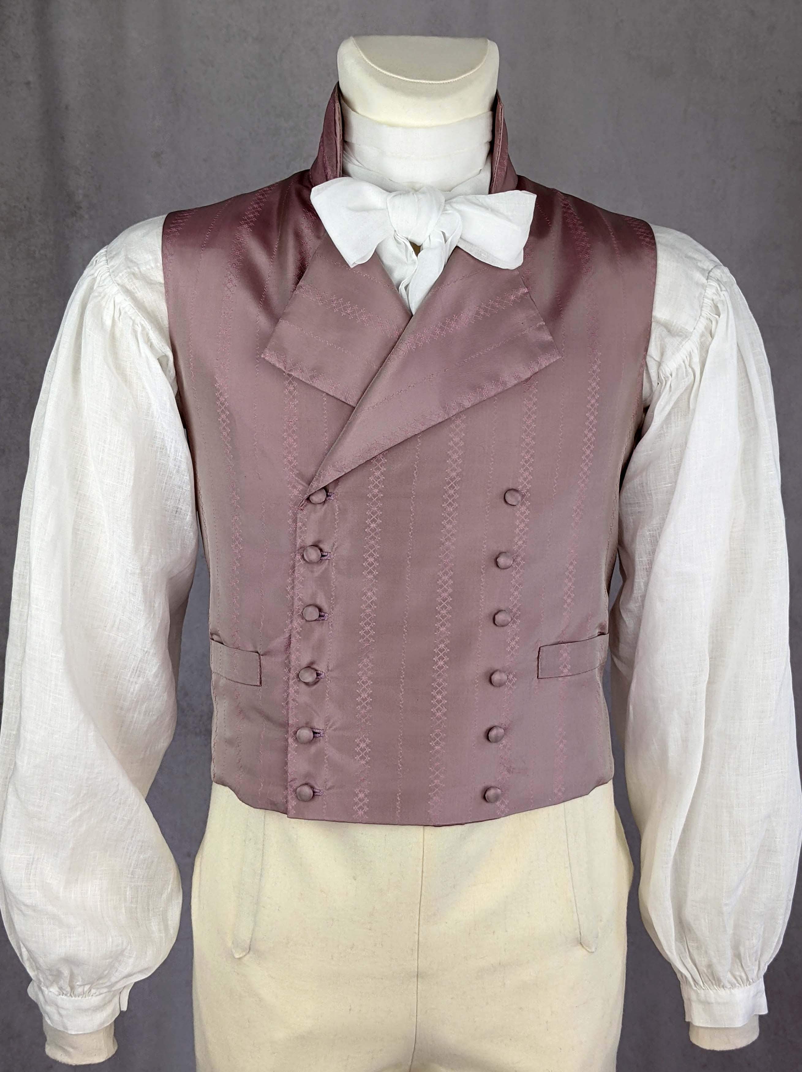 Empire Regency Mens Waistcoat 1790-1820 Sewing Pattern #0122 Size US 34-56 (EU 44-66)